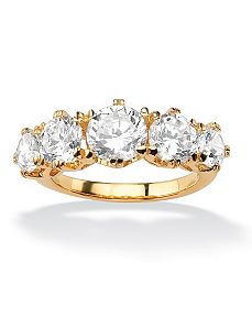 Round Cubic Zirconia Graduated Ring by PalmBeach Jewelry