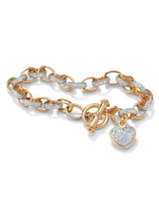 Oval-Link Diamond Accent Bracelet by PalmBeach Jewelry