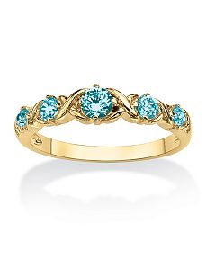 Birthstone"X & O"Stack Ring by PalmBeach Jewelry