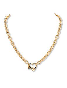 Free-Form Heart Curb Necklace by PalmBeach Jewelry