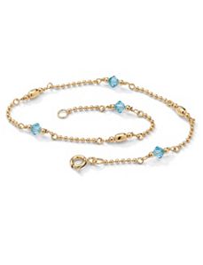 Birthstone Beaded Ankle Bracelet by PalmBeach Jewelry