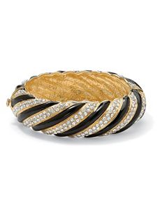 Crystal Striped Bangle Bracelet by PalmBeach Jewelry