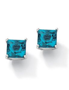 Princess-Cut Birthstone Earrings by PalmBeach Jewelry