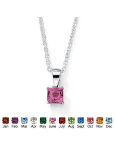 Princess-Cut Birthstone Pendant by PalmBeach Jewelry