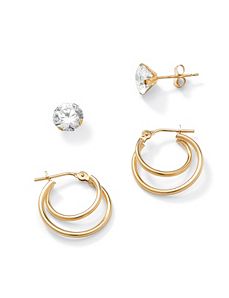 Set of Two Pairs of Earrings by PalmBeach Jewelry