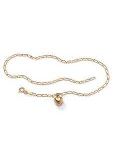 Heart Charm Ankle Bracelet by PalmBeach Jewelry