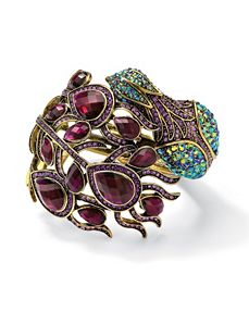 Crystal Peacock Bangle Bracelet by PalmBeach Jewelry