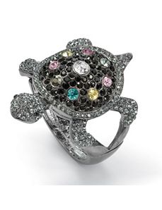 Crystal Turtle Bangle Bracelet by PalmBeach Jewelry