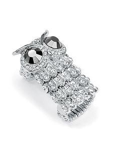 Crystal Owl Stretch Ring by PalmBeach Jewelry