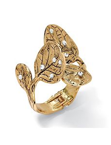 Crystal Free-Form Leaf Bracelet by PalmBeach Jewelry