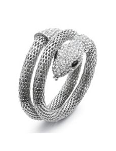 Crystal Coiled Snake Mesh Bracelet by PalmBeach Jewelry