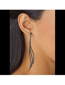 Grey Crystal Curved Drop Earrings by PalmBeach Jewelry
