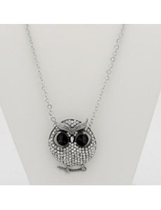 Crystal Owl Pendant and Chain by PalmBeach Jewelry