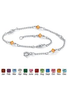 Birthstone Beaded Ankle Bracelet by PalmBeach Jewelry