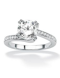 Round DiamonUltra&trade; Swirl Ring by PalmBeach Jewelry
