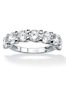 Round Cubic Zirconia Anniversary Ring by PalmBeach Jewelry