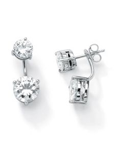 Cubic Zirconia 2-in-1 Earrings by PalmBeach Jewelry