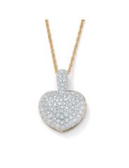 Cubic Zirconia Heart-Shaped Pendant by PalmBeach Jewelry