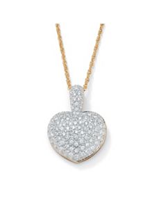 Cubic Zirconia Heart-Shaped Pendant by PalmBeach Jewelry