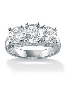 Round Cubic Zirconia Anniversary Ring by PalmBeach Jewelry