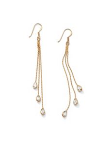 Pear-Shaped Cubic Zirconia Chain Drop Earrings by PalmBeach Jewelry