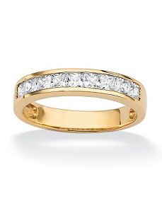 Princess-Cut Cubic Zirconia Anniversary Band by PalmBeach Jewelry