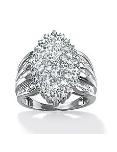 Round Diamond Marquise-Shaped Ring by PalmBeach Jewelry