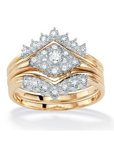 Three-Piece Diamond Wedding Set by PalmBeach Jewelry