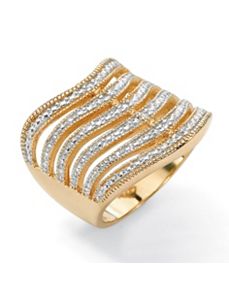 Six-Row Diamond Accent Ring by PalmBeach Jewelry