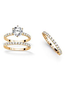 Cubic Zirconia Wedding Ring Set by PalmBeach Jewelry