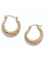 Shrimp-Style Hoop Pierced Earrings by PalmBeach Jewelry