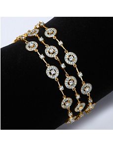 Triple-Row Cubic Zirconia Station Bracelet by PalmBeach Jewelry