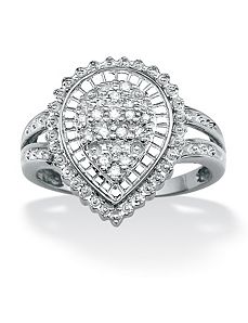 Diamond Pear-Shaped Ballerina Ring by PalmBeach Jewelry
