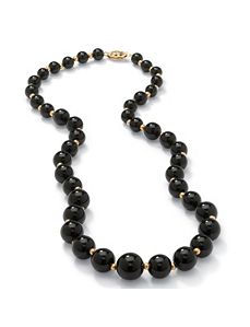 Onyx Beaded Necklace by PalmBeach Jewelry