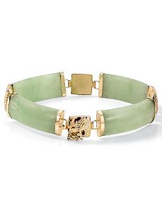 Green Jade Link Bracelet by PalmBeach Jewelry