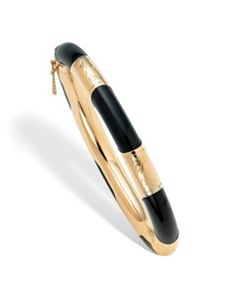 Reconstituted Onyx Bangle Bracelet by PalmBeach Jewelry