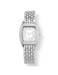 Crystal Bezel Bracelet-Watch by PalmBeach Jewelry