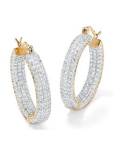 Cubic Zirconia Inside-Out Earrings by PalmBeach Jewelry