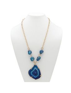 Blue Chalcedony Pendant-Necklace by PalmBeach Jewelry