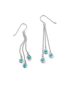 Birthstone Chain Drop Earrings by PalmBeach Jewelry