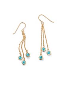 Birthstone Chain Drop Earrings by PalmBeach Jewelry