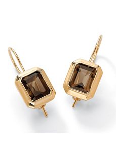 Smoky Quartz Pierced Earrings by PalmBeach Jewelry