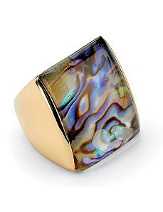 Abalone Square Ring by PalmBeach Jewelry