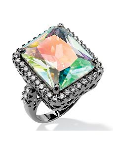 Aurora Borealis & White Cubic Zirconia Ring by PalmBeach Jewelry