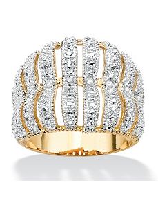 Diamond Accent Dome Concave Ring by PalmBeach Jewelry