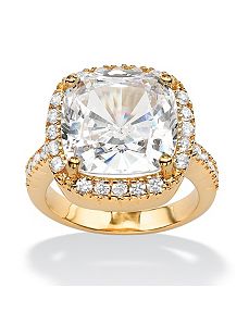 Cushion & Round Cubic Zirconia Ring by PalmBeach Jewelry