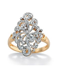 Diamond Openwork Filigree Ring by PalmBeach Jewelry