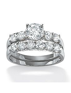 Round Wedding Ring Set by PalmBeach Jewelry