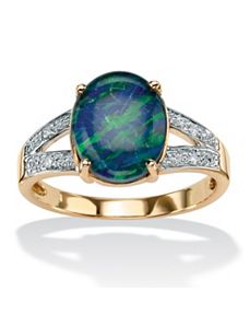 Mosaic Opal and Diamond Accent Ring by PalmBeach Jewelry