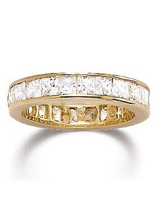 Princess-Cut Cubic Zirconia Eternity Band Ring by PalmBeach Jewelry